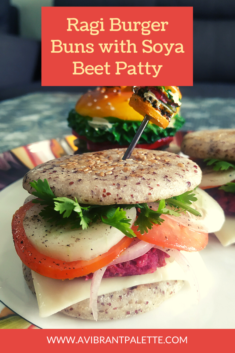 Ragi Burger Buns with Soya Beet Patty_avibrantpalette