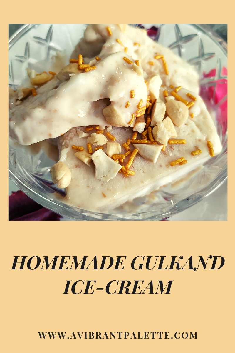 homemade gulkand icecream_avibrantpalette